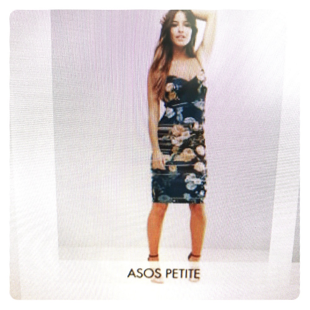 Asos petite floral stripe midi pencil dress